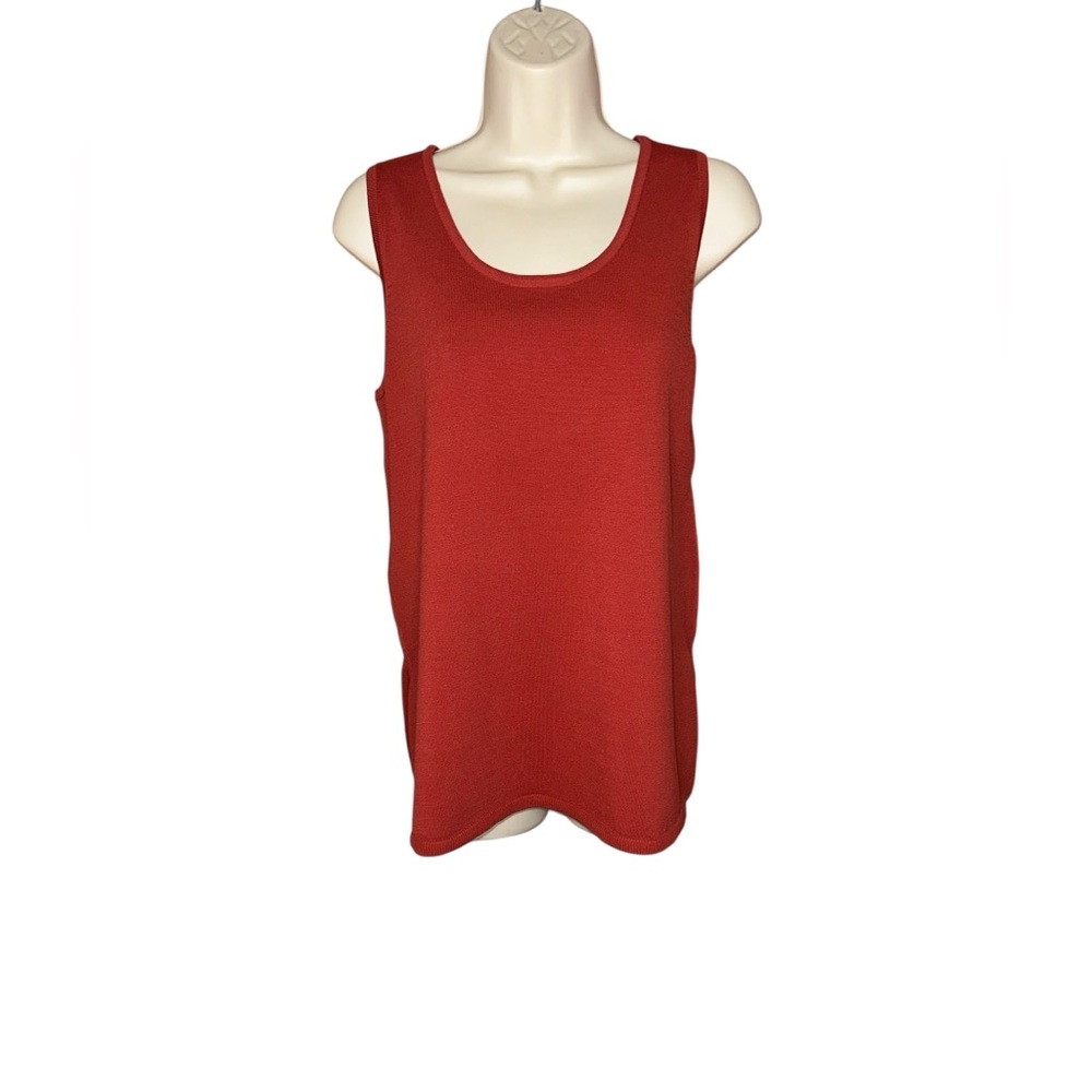 NWOT MarlaWynne Layers soft knit Sleeveless Tank burnt orange XL